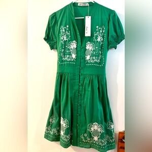 ModCloth Sunny Girl green cotton dress